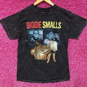 Notorious B.I.G. Biggie Smalls Collage mineral wash rap tee med